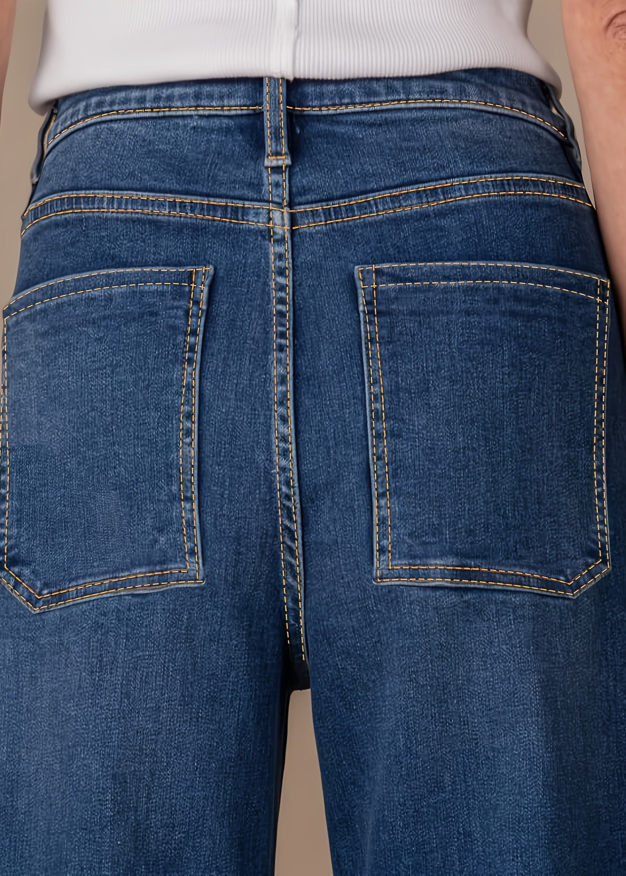 Mélanie - Jeans Décontractés en Denim à Taille Haute et Jambe Large