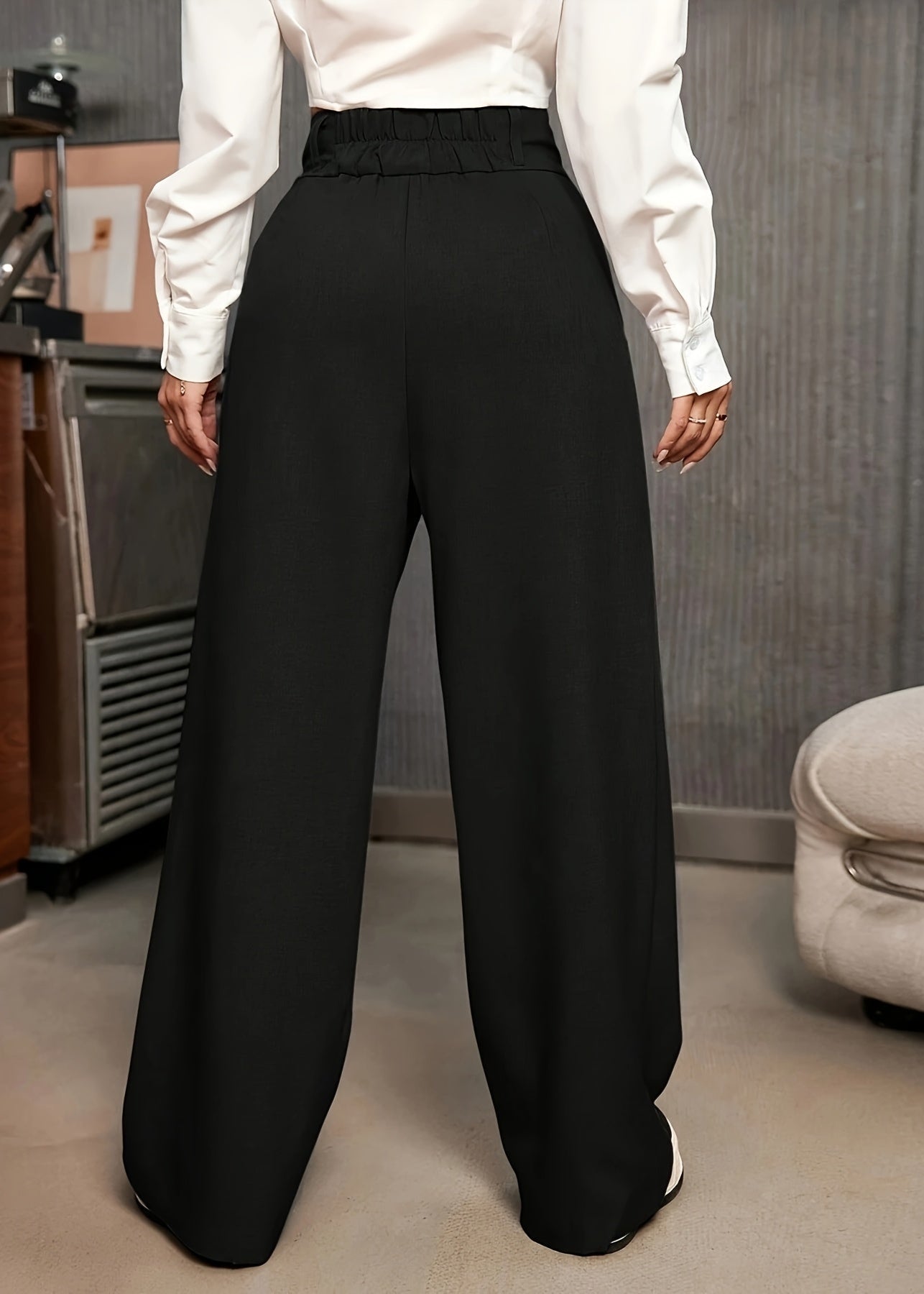 Becky - Pantalon élégant boutonné à taille haute