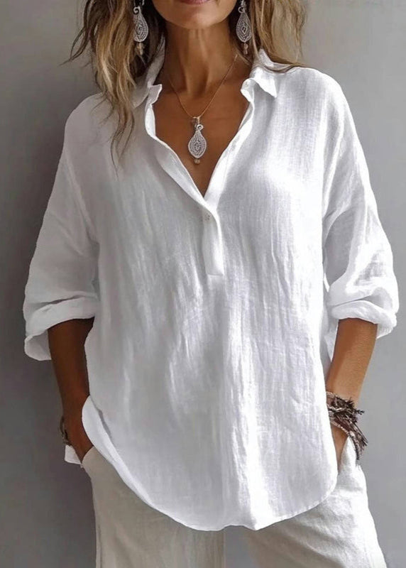Anna - Blouse Décontractée De Couleur Unie