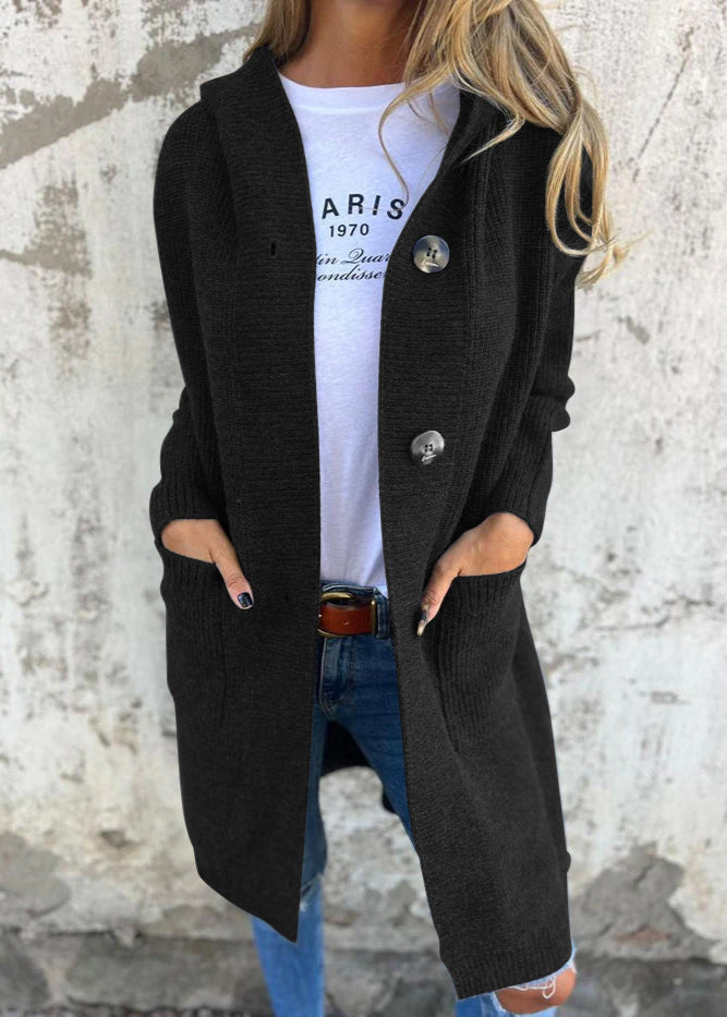 Charlie - Élégant cardigan long en tricot