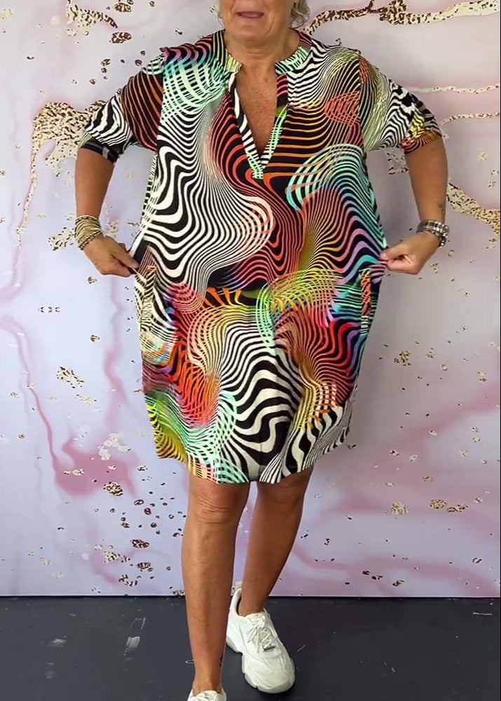 Louise - Robe Colorée à Col en V