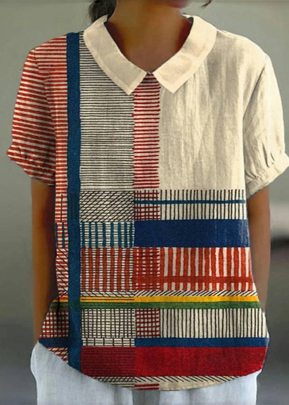 Jane - Blouse À Rayures Colorées Vintage