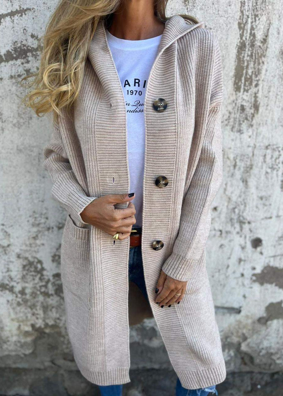 Charlie - Élégant cardigan long en tricot