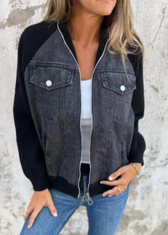 Clair - Veste en Denim à fermeture éclair