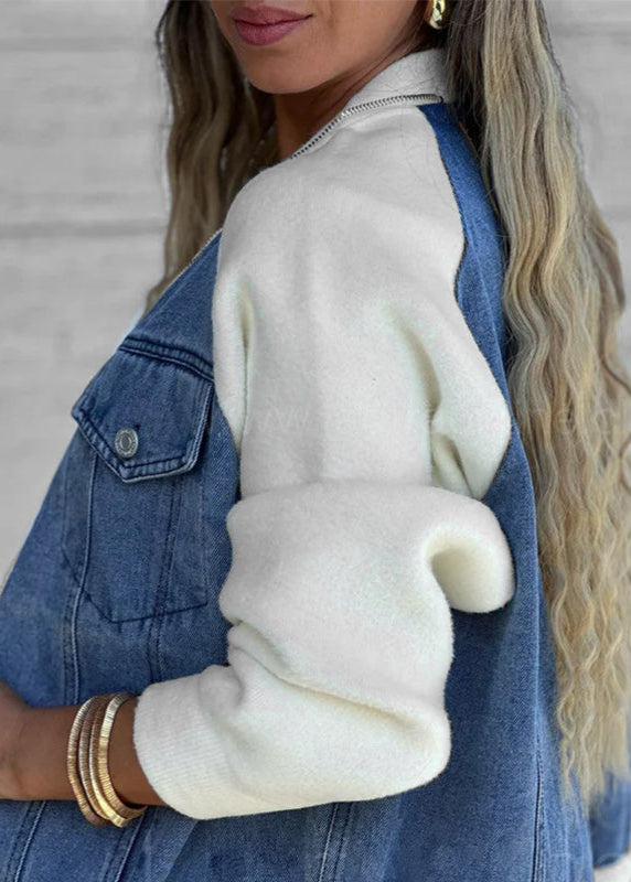 Clair - Veste en Denim à fermeture éclair